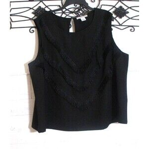 Modamix Women's Top Size 2X Sleeveless Black Round Neck